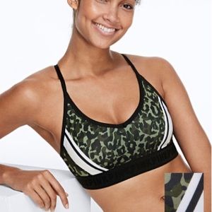 VS PINK camo lightly lined sports bra